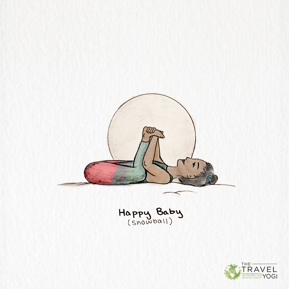 Happy Baby yoga pose illustration