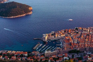 Aerial view of Dubrovnik and it's walls