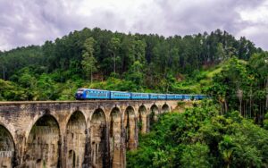 Train on Nine Arches Bridge in Ella, Sri Lanka by Hendrik Cornelissen via Unsplash