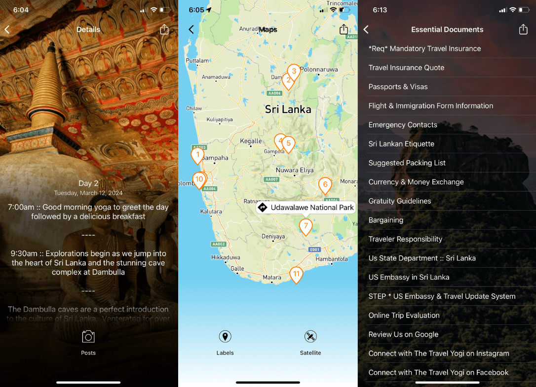 Screenshots from our Sri Lanka app!