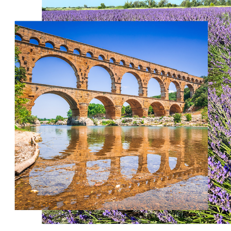 Pont du Gard and lavender on a yoga retreat in France with The Travel Yogi