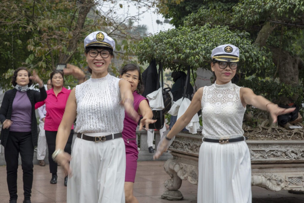 Women doing aerobics in Vietnam via Dropbox.