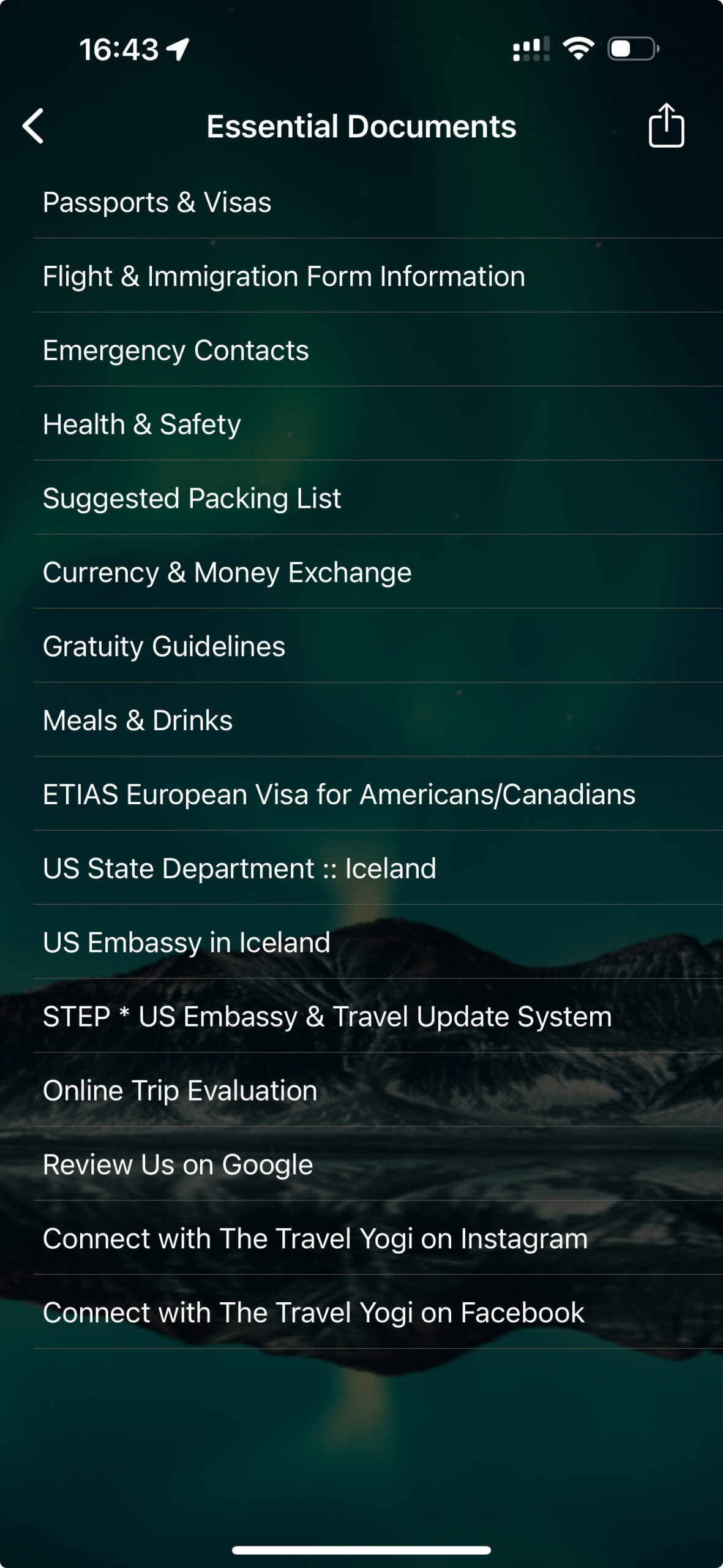 Essential Documents in app